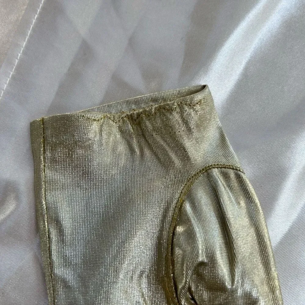 Vintage gold evening gloves XS